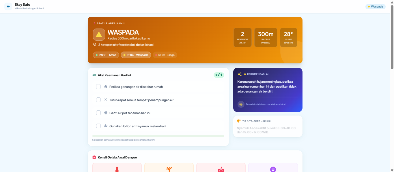 Community dengue monitoring and reporting interface